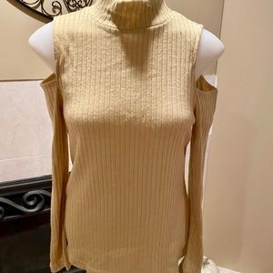 Overmal Women’s Ribbed Mock Turtleneck Top SZ S